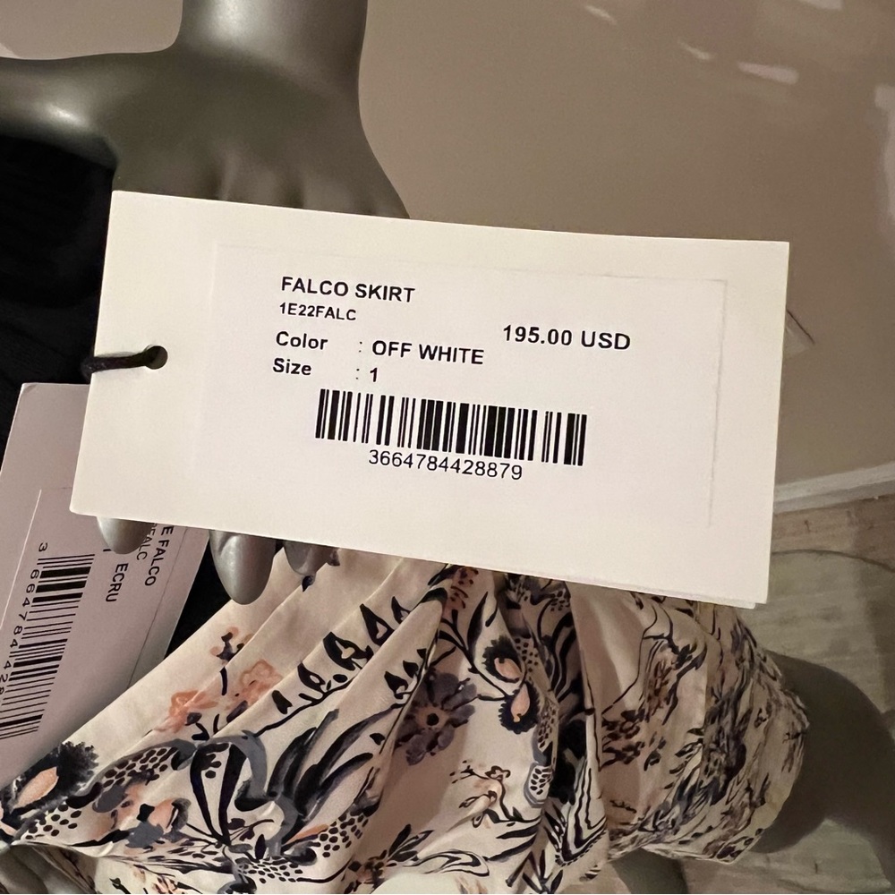 NWT BA&SH short summer high waisted skirt. Size 0, US size 4 Pastel yellow print - Picture 6 of 6